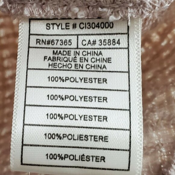 Cupcakes and Cashmere Top Womens Small Pale Pink Justeen‎ Raw Edge Tweed Blouse - Picture 5 of 9